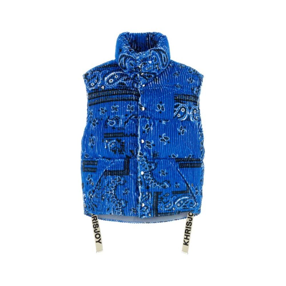 Khrisjoy Men Printed Corduroy Oversize Sleeveless Down Jacket